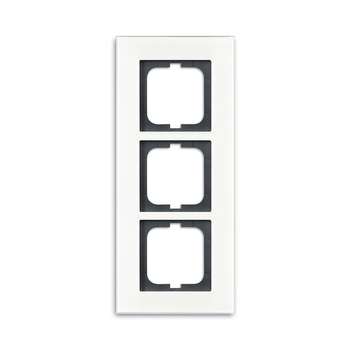 Rámeček pro elektroinstalační přístroje, trojnásobný, Solo® carat, bílé sklo