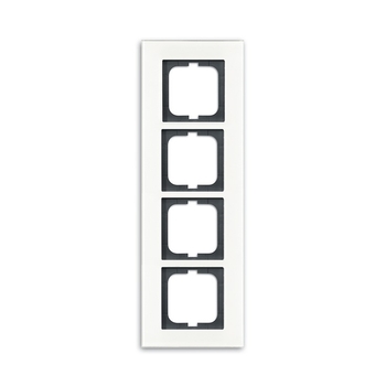 Rámeček pro elektroinstalační přístroje, čtyřnásobný, Solo® carat, bílé sklo