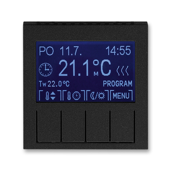 Termostat univerzální programovatelný (ovládací jednotka), Levit®M, onyx / kouřová černá
