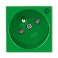 Zásuvka 45x45 s ochranným kolíkem, s clonkami, se signalizací provozního stavu, Profil 45, zelená (RAL 6018)