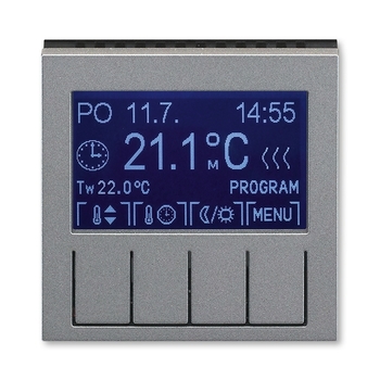 Termostat univerzální programovatelný (ovládací jednotka), ocelová / kouřová černá