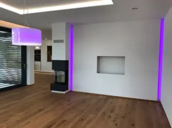Obývák se stmívatelnými LED světly