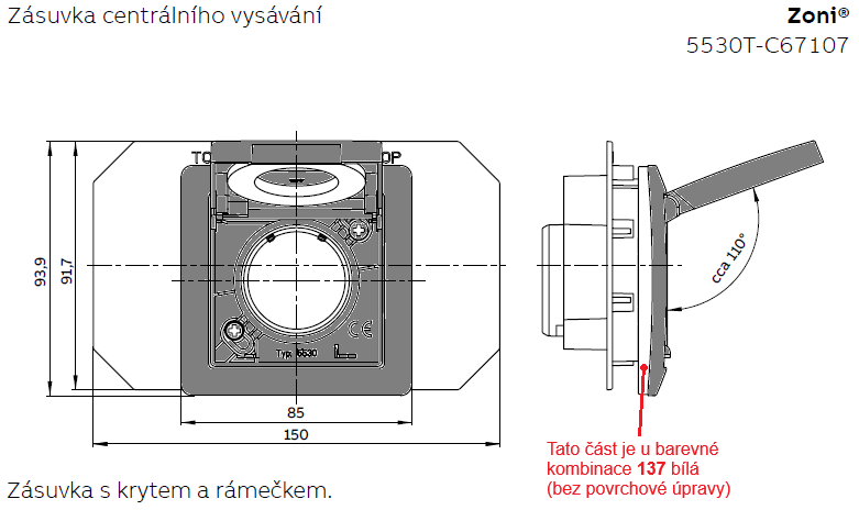 Rozměrový výkres (barva 137)